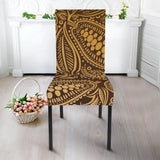 Cocoa Beans Tribal Polynesian Pattern Background Dining Chair Slipcover