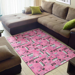 Piano Pattern Print Design 01 Area Rug