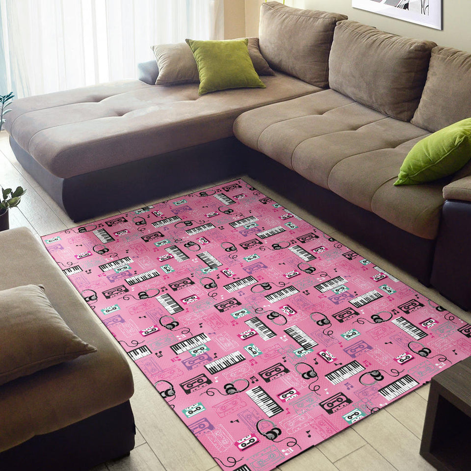 Piano Pattern Print Design 01 Area Rug