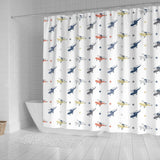 Cute Helicopter Star Pattern Shower Curtain Fulfilled In US