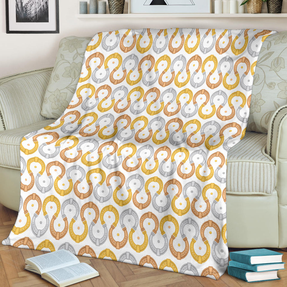 Horseshoes Pattern Print Design 03 Premium Blanket