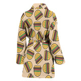 Hamburger Pattern Print Design 01 Women's Bathrobe