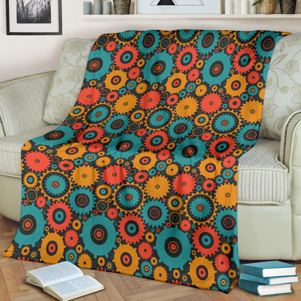 Gear Pattern Print Design 01 Premium Blanket