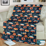 Camper Van Pattern Print Design 05 Premium Blanket