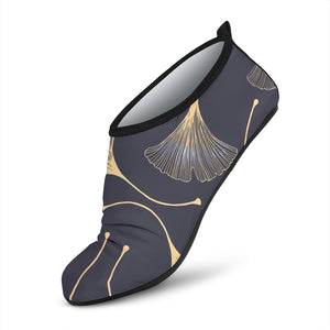 Gold Ginkgo Leaves Aqua Shoes