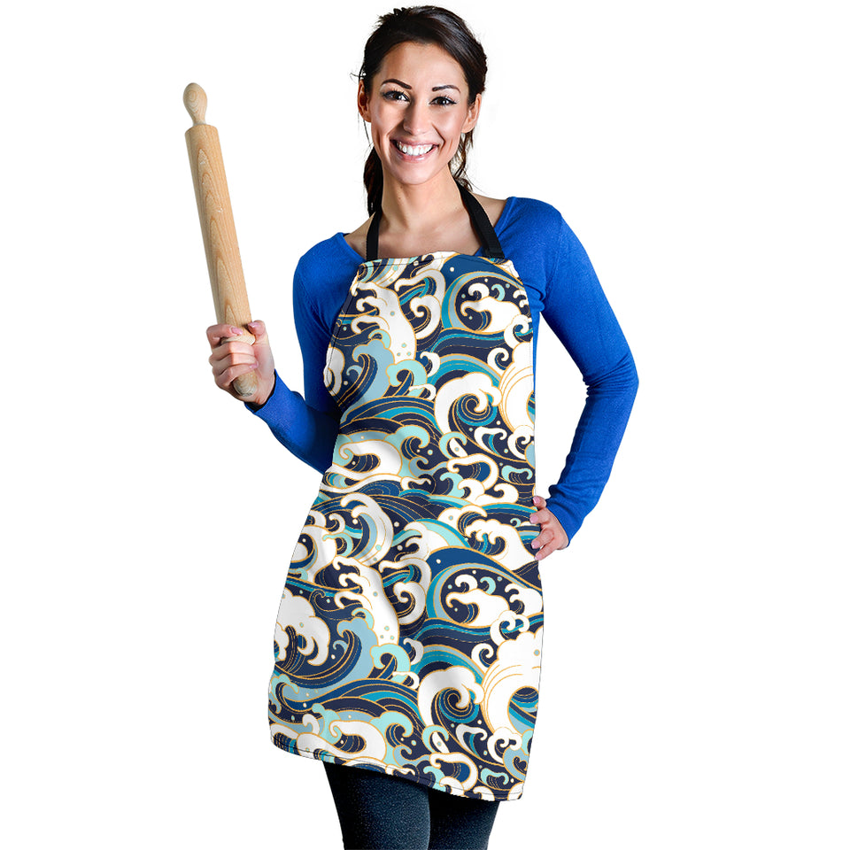 Japanese Wave Pattern Adjustable Apron