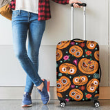 Pumpkin Flowers Spiderweb Halloween Theme Cabin Suitcases Luggages