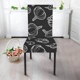 Garlic Pattern Black Background Dining Chair Slipcover