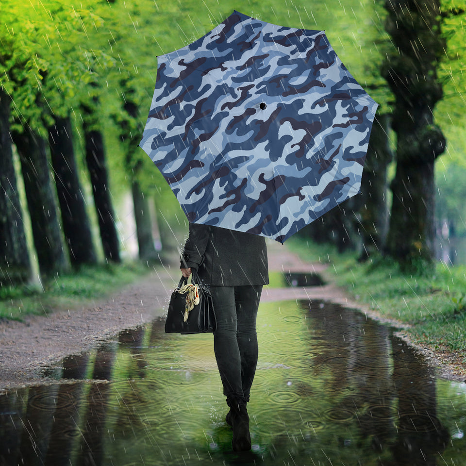 Blue Camo Camouflage Pattern Umbrella