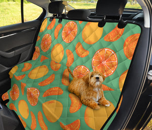 Orange Fruit Pattern Green Background Dog Car Seat Covers