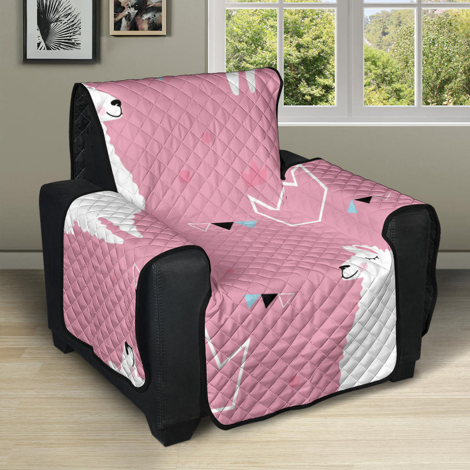 Llama Alpaca pink background Recliner Cover Protector