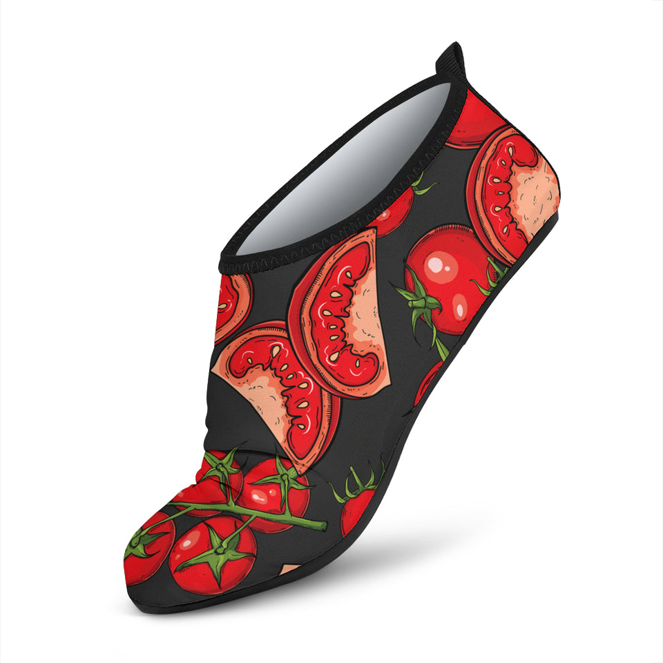 Tomato Black Background Aqua Shoes