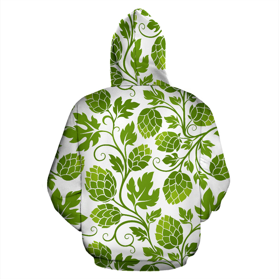 Hop Design Pattern Zip Up Hoodie