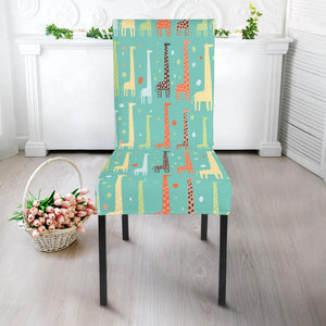 Giraffe Pattern Print Design 01 Dining Chair Slipcover