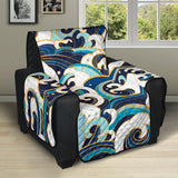 Japanese wave pattern Recliner Cover Protector