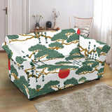 Bonsai Red Sun Japanese Pattern Loveseat Couch Slipcover