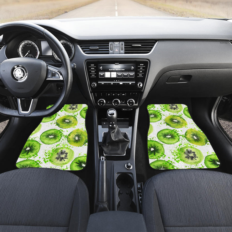 Watercolor Kiwi Pattern Front And Back Car Mats