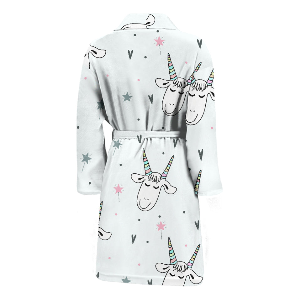 Cute Goat Design Pattern Men'S Bathrobe
