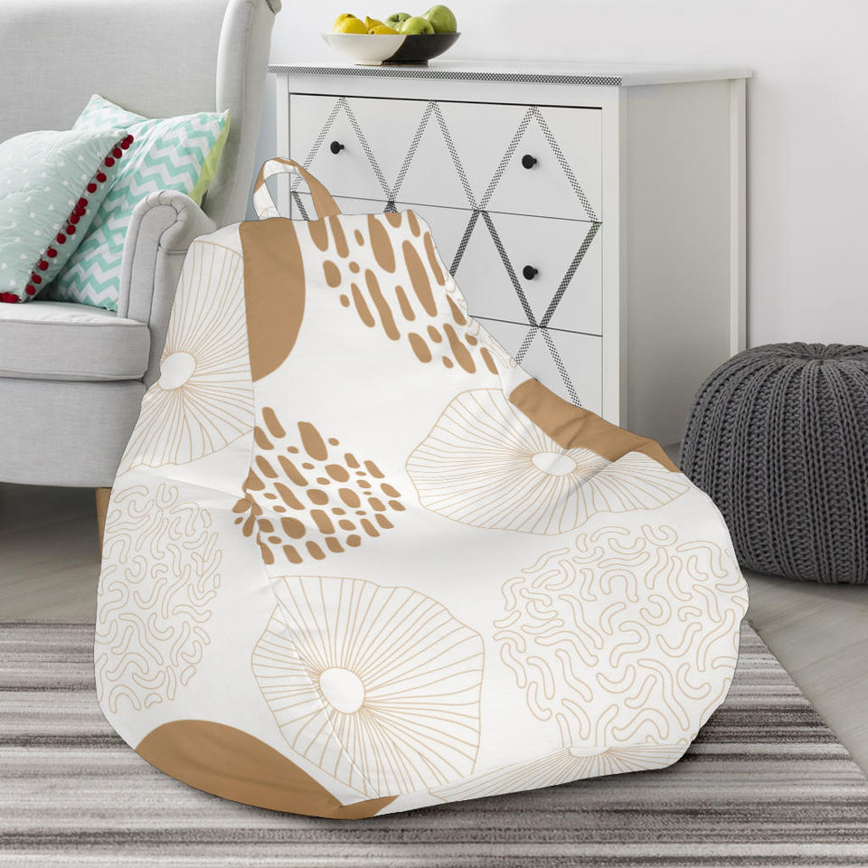 Gold Texture Mushroom Pattern Bean Bag Cover