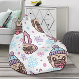 Cute Pug Hat Rabbit Costume Pattern Bean Bag Cover