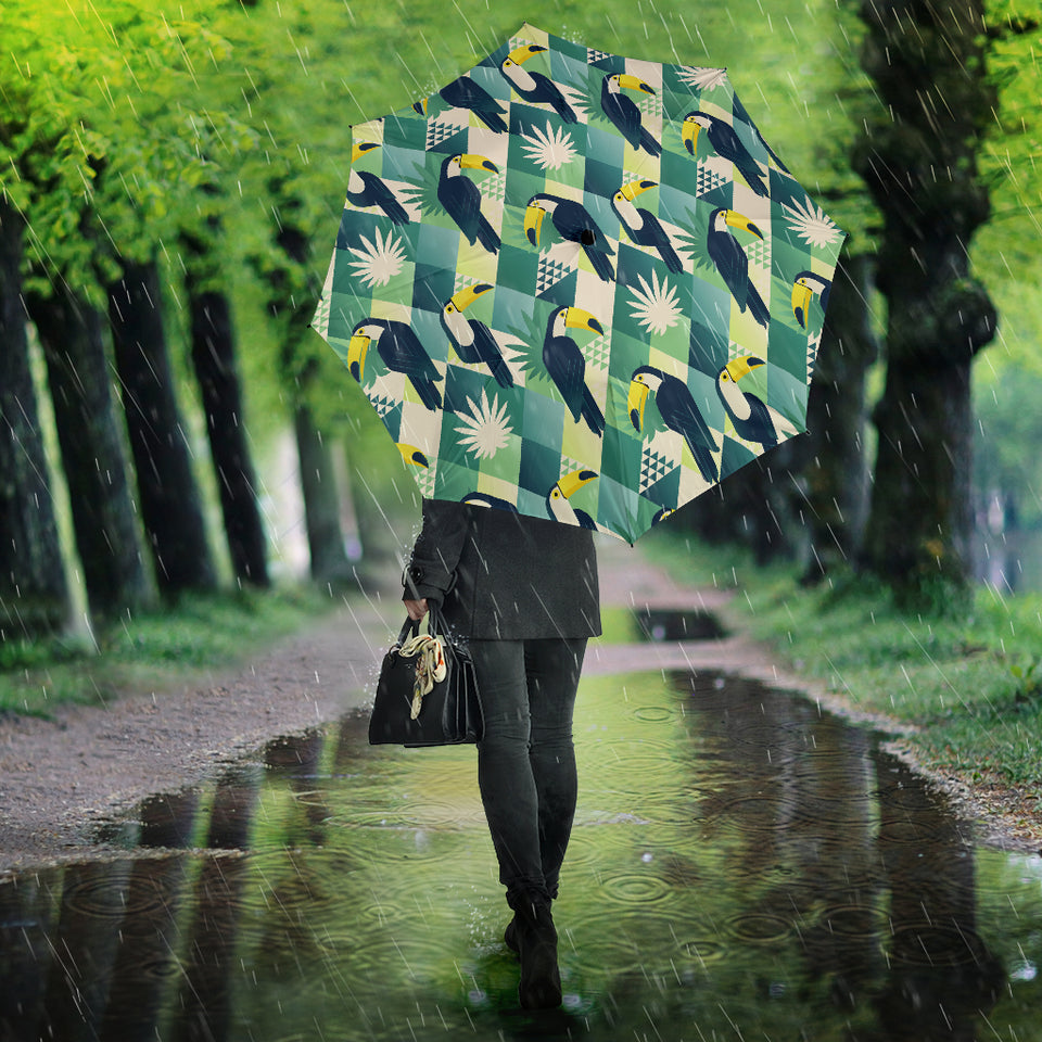 Toucan Tropical Leaves Design Pattern  Umbrella