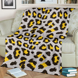 Gray Leopard Print Pattern Premium Blanket