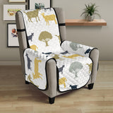 Silhouettes of goat and tree pattern Chair Cover Protector