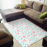Clock Time Pattern Blackground Area Rug