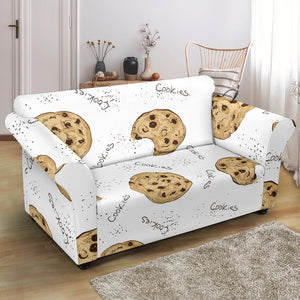 Sketch Style Cookie Pattern Loveseat Couch Slipcover