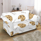 Sketch Style Cookie Pattern Loveseat Couch Slipcover