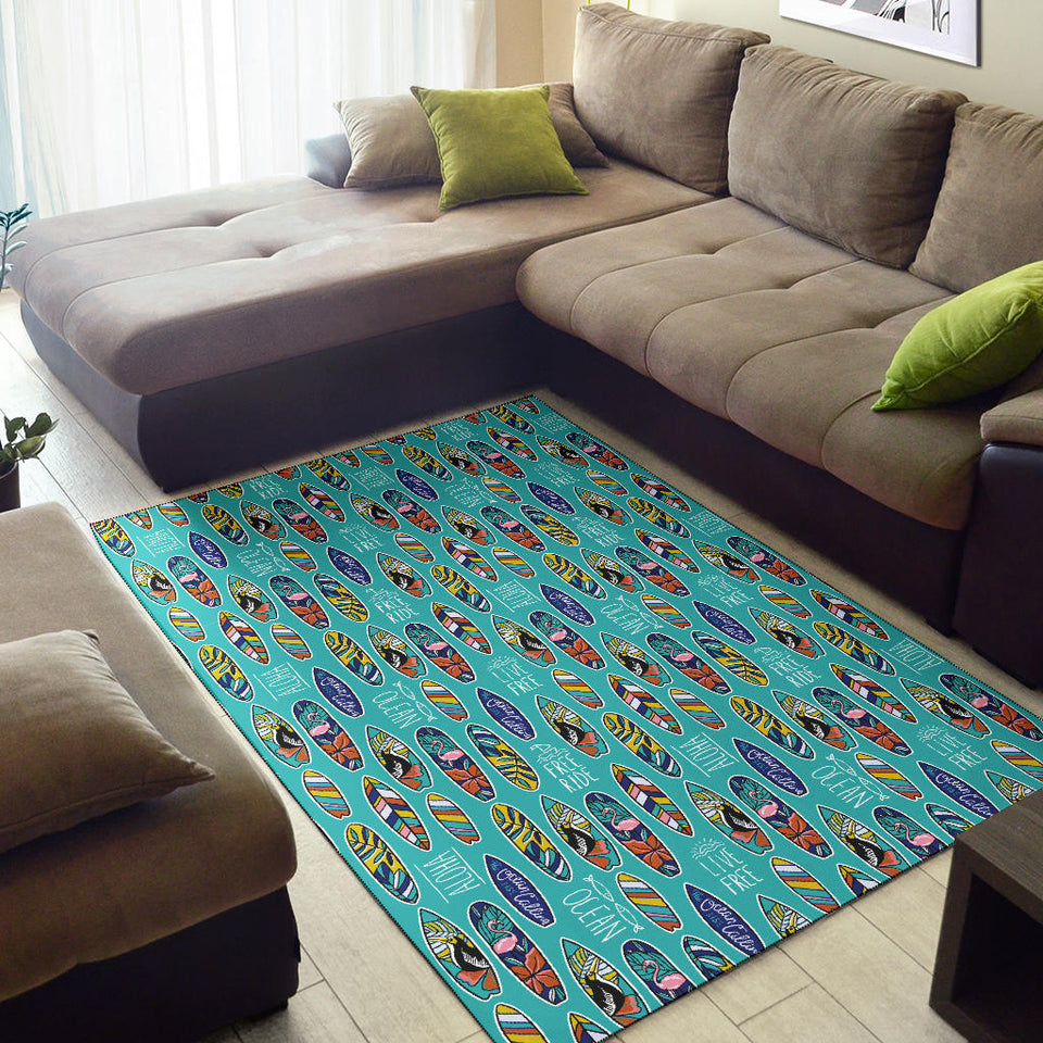 Surfboard Pattern Print Design 05 Area Rug