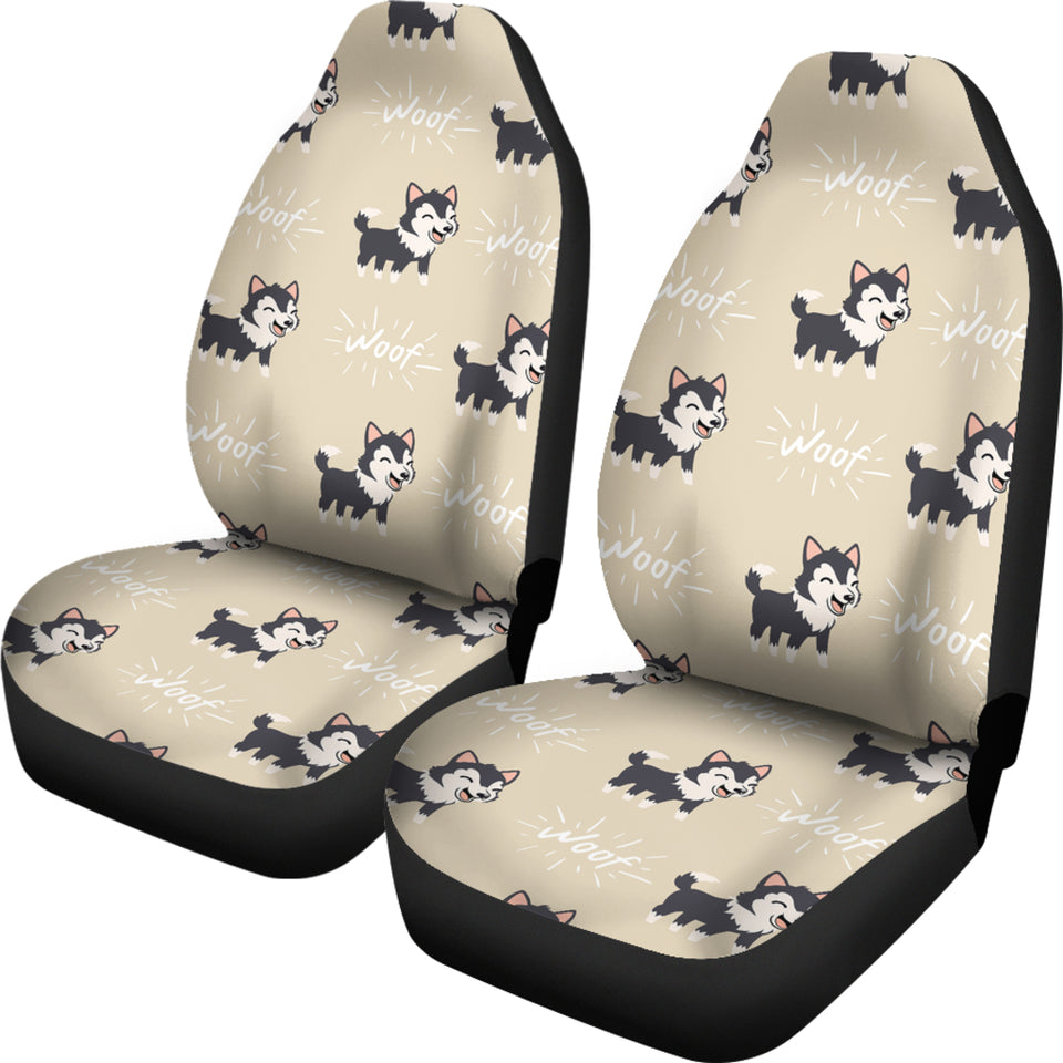 Cute Siberian Husky  Universal Fit Car Seat Covers