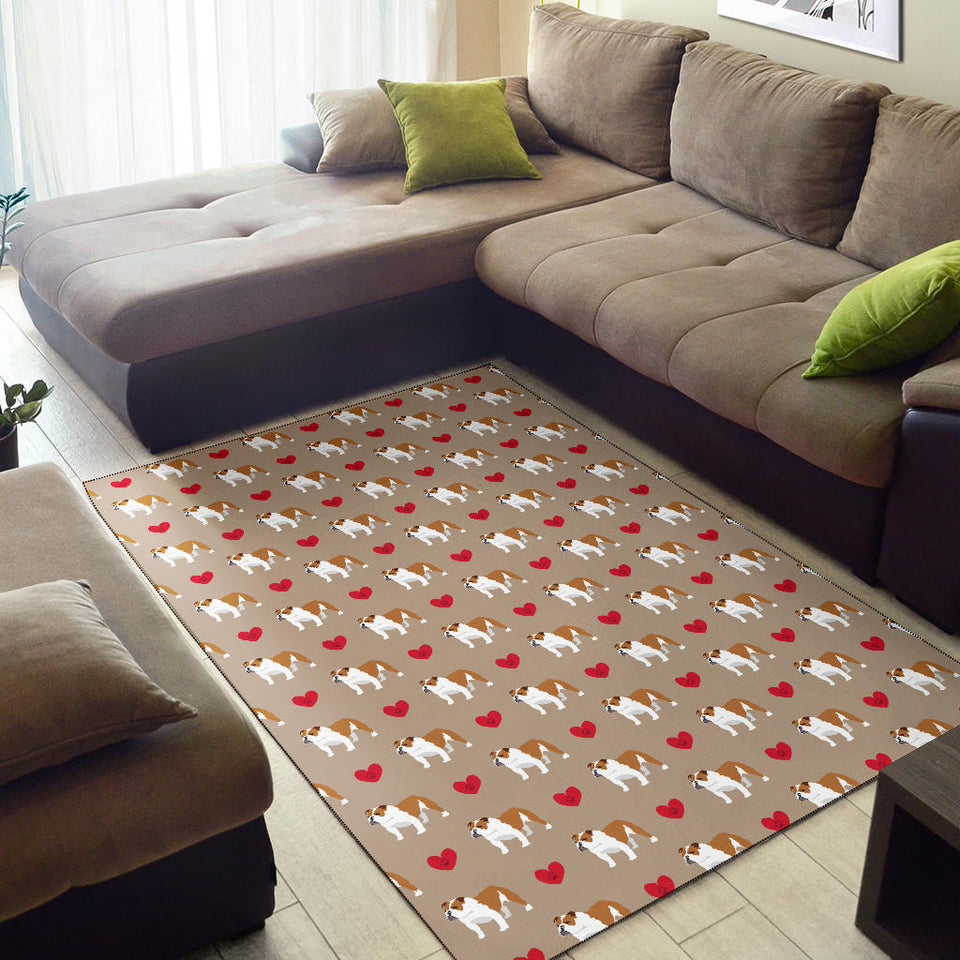 English Bulldog Pattern Print Design 05 Area Rug