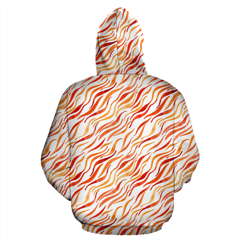 Fire Flame Watercolor Pattern Zip Up Hoodie