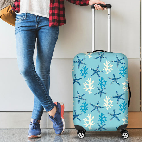Blue Starfish Coral Reef Pattern Cabin Suitcases Luggages