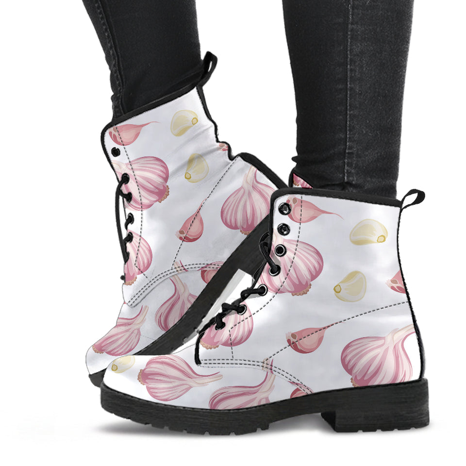 Garlic Pattern Leather Boots