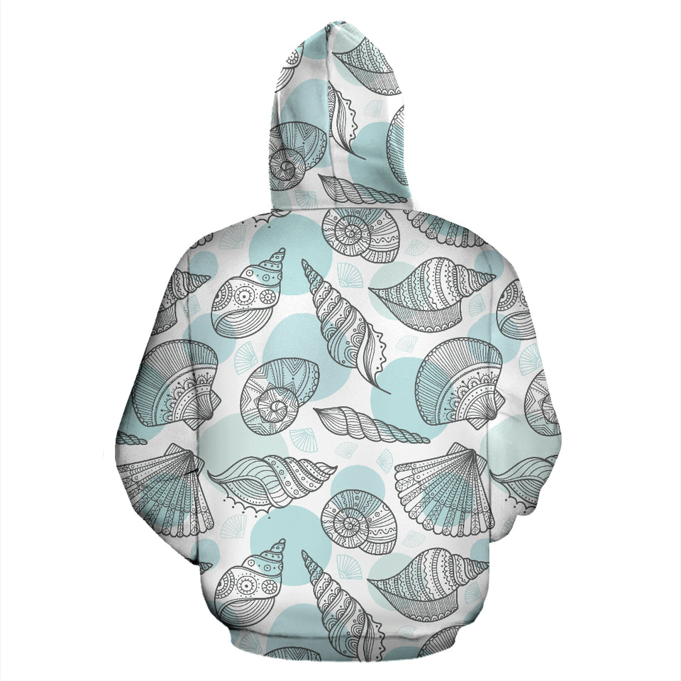 Shell Polynesian Tribal  Zip Up Hoodie