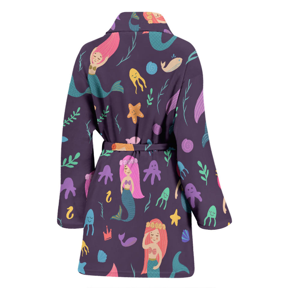 Beautiful Mermaid Fish Jellyfish Algae Other Marine World Women'S Bathrobe