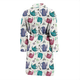 Tea Pots Pattern Print Design 05 Men's Bathrobe