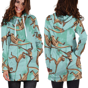 Monkey Palm Tree Background Women'S Hoodie Dress