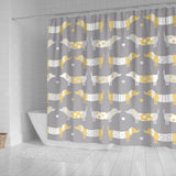 Cute Dachshund Dog Pattern Shower Curtain Fulfilled In US