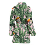 Toucan Tropical Green Jungle Palm Pattern Women'S Bathrobe