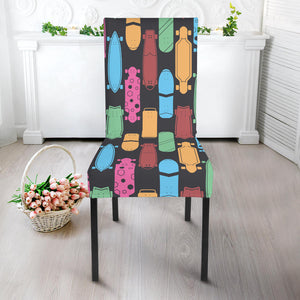 Skate Board Pattern Print Design 02 Dining Chair Slipcover