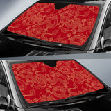 Gold Dragons Red Background Car Sun Shade