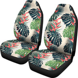 Heliconia Flowers, Palm And Monstera Leaves Universal Fit Car Seat Covers