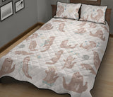 Cute sea otters pattern Quilt Bed Set