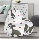 Boston Terrier Dog Hearts Vector Pattern Bean Bag Cover