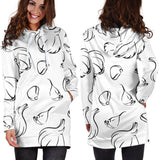 Garlic Pattern Black White Women'S Hoodie Dress