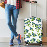 Blueberry White Background Luggage Covers