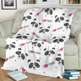 Hand Drawn Faces Of Pandas Pattern Premium Blanket